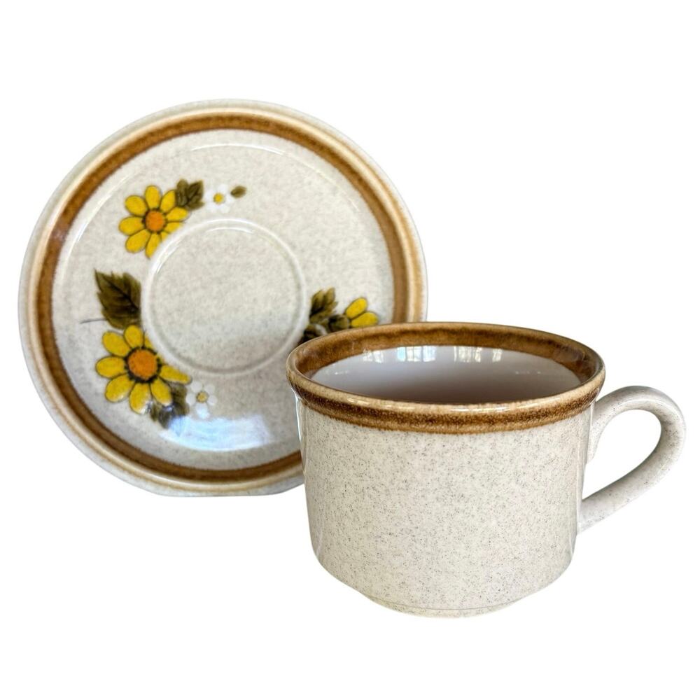 Mikasa Vintage Stone Manor Melissa Flat Cup & Saucer Set